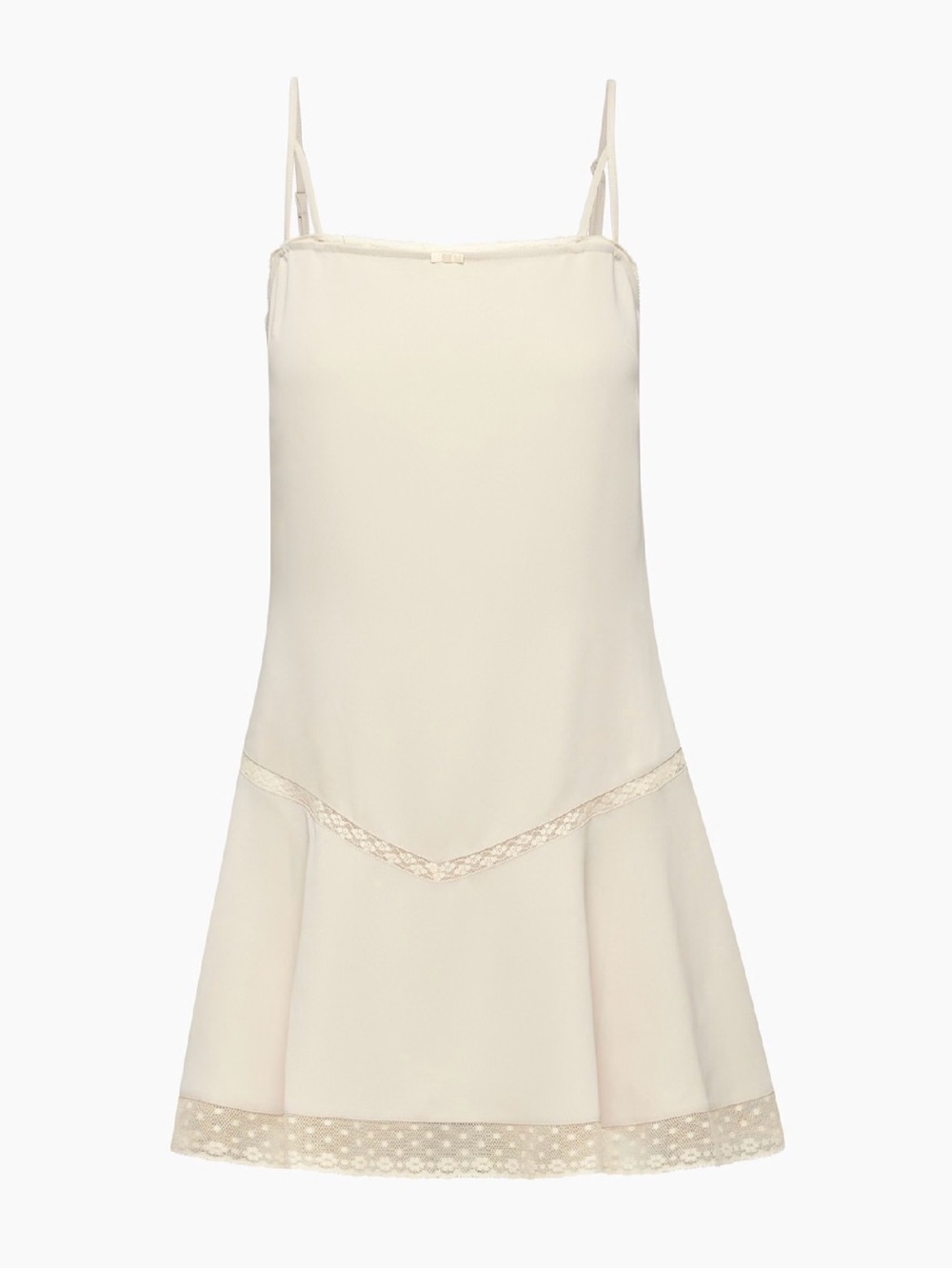 Aritzia Cream Lace-Trim Slip Dress